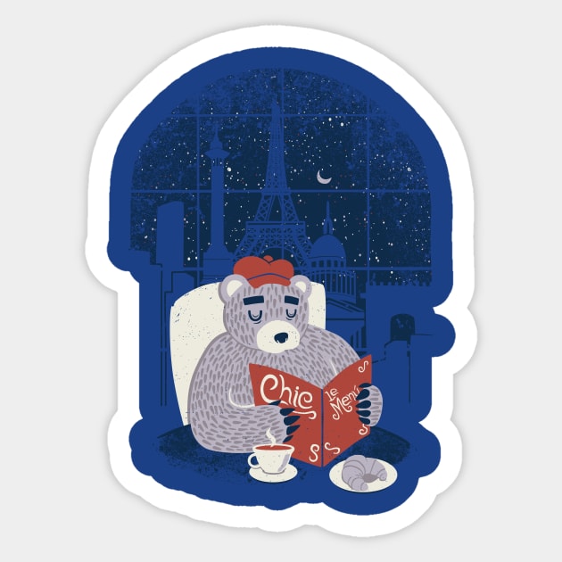 Parisian Bear Sticker by Tobe_Fonseca